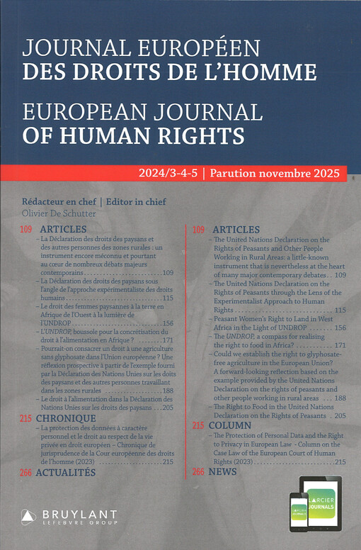 Journal européen des droits de l'homme = European journal of human rights