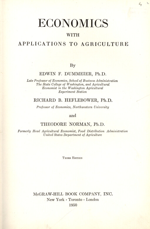 Economics with applications to agriculture