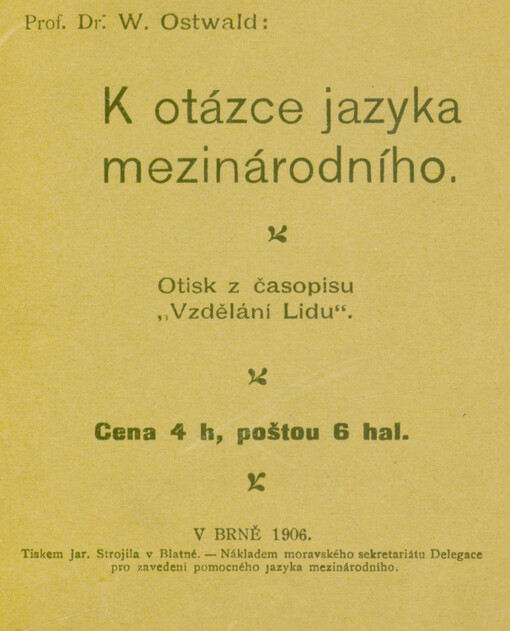 K otázce jazyka mezinárodního