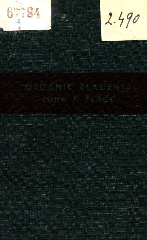 Organic reagents used in gravimetric and volumetric analysis