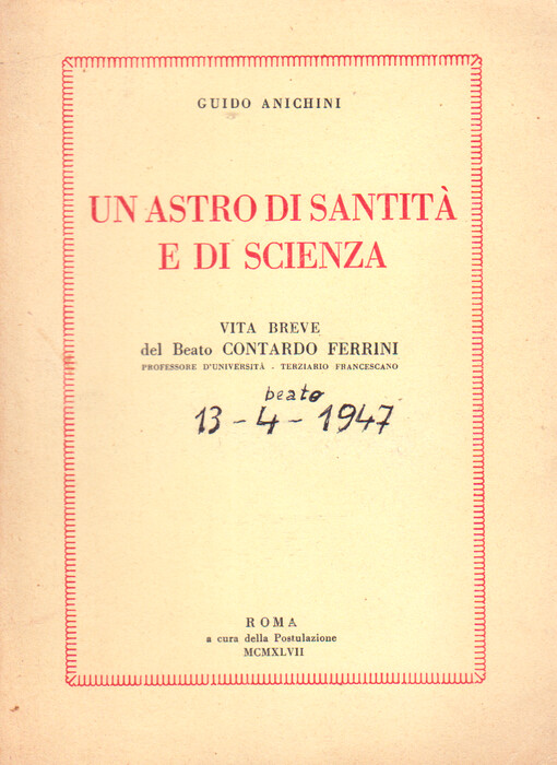 Un astro di santita e di scienza