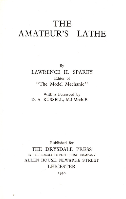 The amateur's lathe