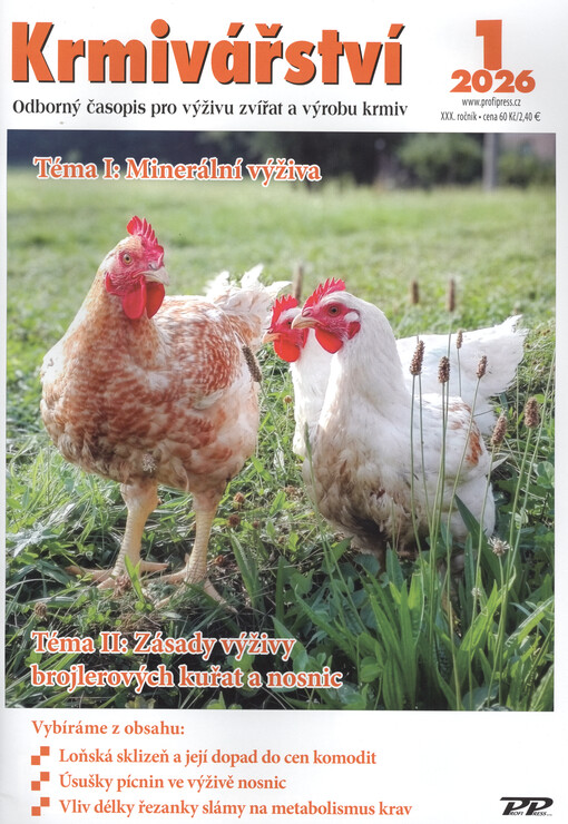 Krmivářství = Krmivárstvo : mezinárodní odborný časopis zaměřený na výživu zvířat a veterinární medicínu