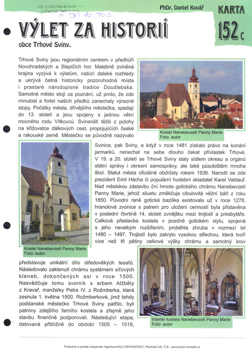 Výlet za historií obce Trhové Sviny