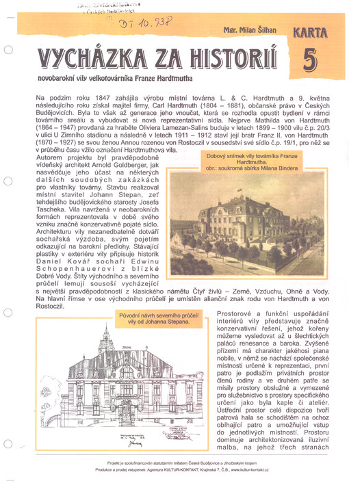 Vycházka za historií novobarokní vily velkotovárníka Franze Hardtmutha