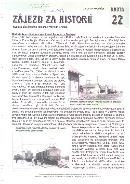 Zájezd za historií života a díla českého Edisona Františka Křižíka