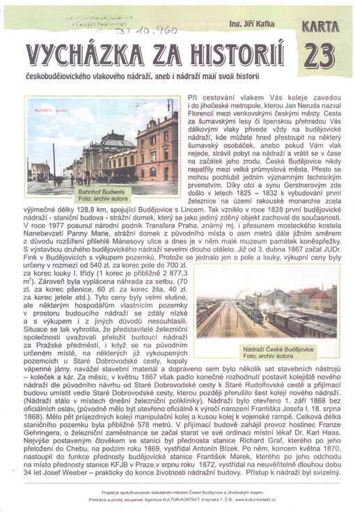 Vycházka za historií českobudějovického vlakového nádraží, aneb, I nádraží mají svoji historii
