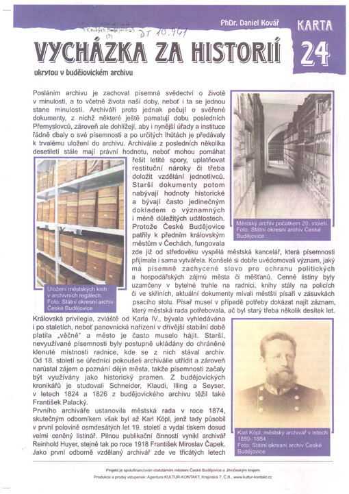 Vycházka za historií ukrytou v budějovickém archivu
