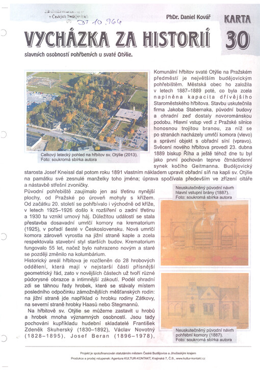 Vycházka za historií slavných osobností pohřbených u svaté Otýlie