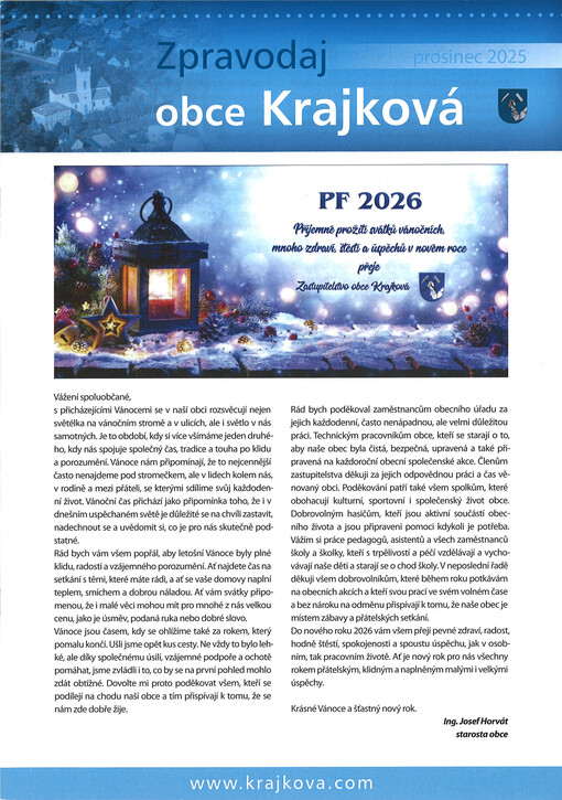 Zpravodaj obce Krajková