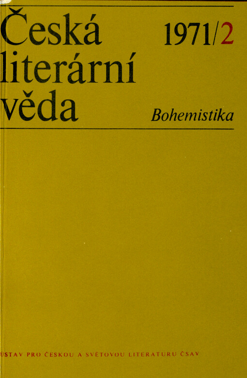 Česká literární věda ... Bohemistika