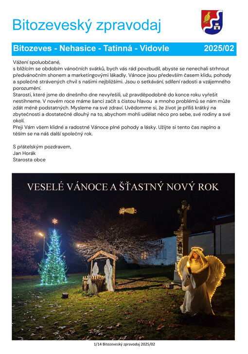 Bitozeveský zpravodaj : obec Bitozeves - Nehasice - Tatinná - Vidovle