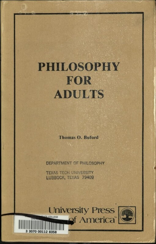 Philosophy for adults