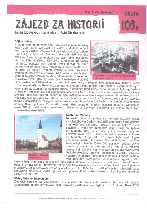 Zájezd za historií nejen židovských památek v městě Strakonice