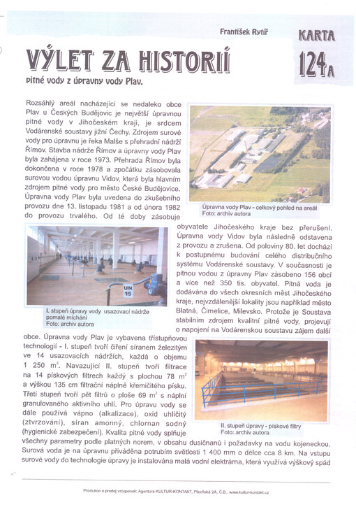 Výlet za historií pitné vody z úpravny vody Plav