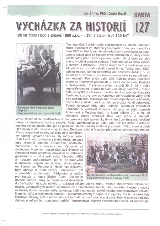 Vycházka za historií : 120 let firmy Hoch a synové 1899 s.r.o. - 