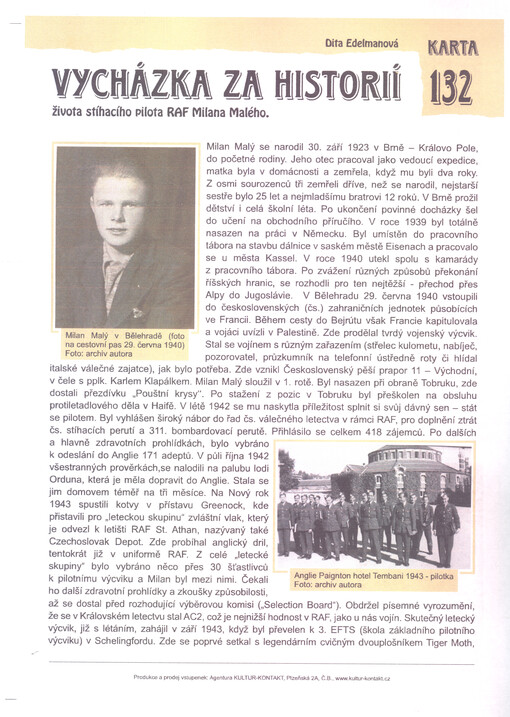 Vycházka za historií života stíhacího pilota RAF Milana Malého