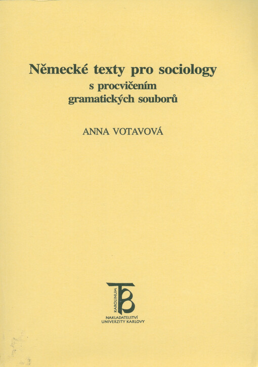 Německé texty pro sociology s procvičením gramatických souborů
