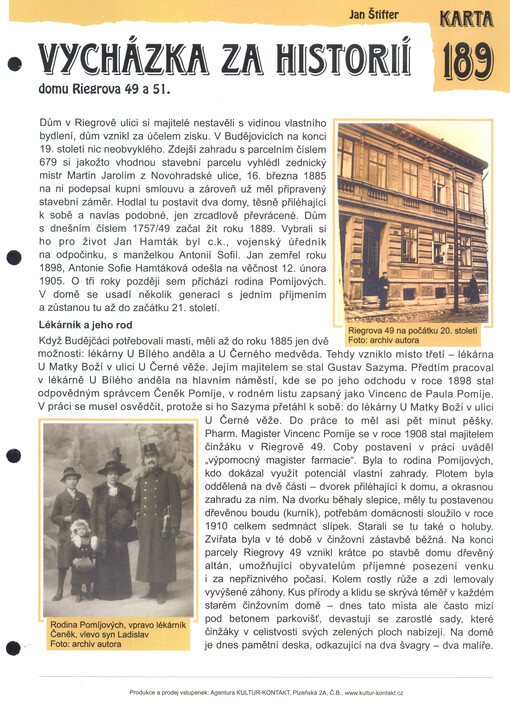 Vycházka za historií domu Riegrova 49 a 51