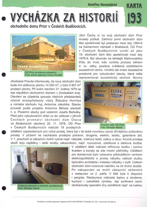 Vycházka za historií obchodního domu Prior v Českých Budějovicích