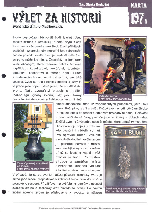 Výlet za historií zvonařské dílny v Myslkovicích