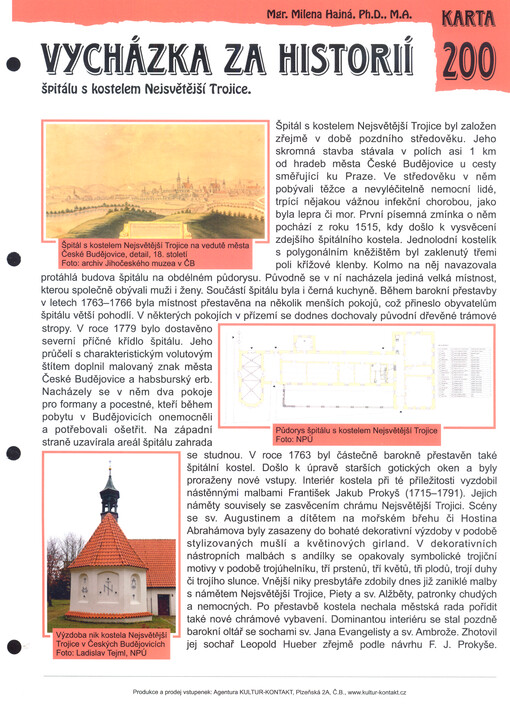 Vycházka za historií špitálu s kostelem Nejsvětější Trojice