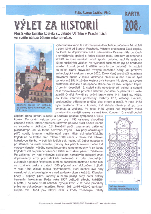 Výlet za historií Městského farního kostela sv. Jakuba Většího v Prachaticích ve světle nálezů během rekonstrukce
