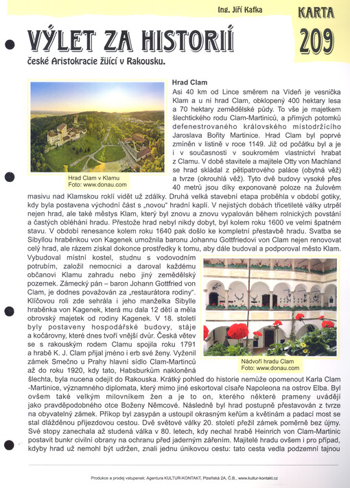 Výlet za historií české Aristokracie žijící v Rakousku