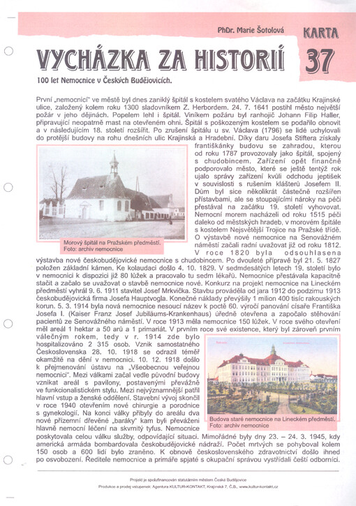Vycházka za historií : 100 let Nemocnice v Českých Budějovicích