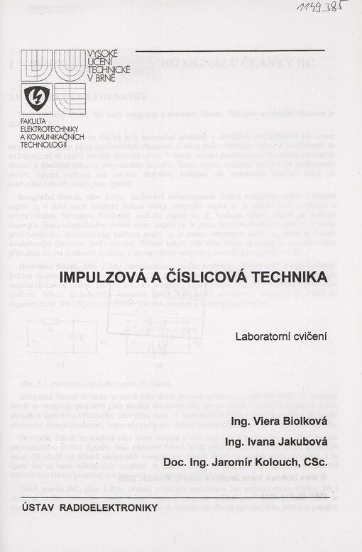 Impulzová a číslicová technika :laboratorní cvičení