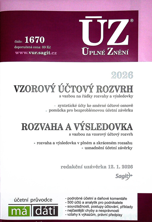 Vzorový účtový rozvrh ; Rozvaha a výsledovka