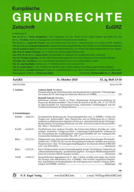Europäische Grundrechte Zeitschrift