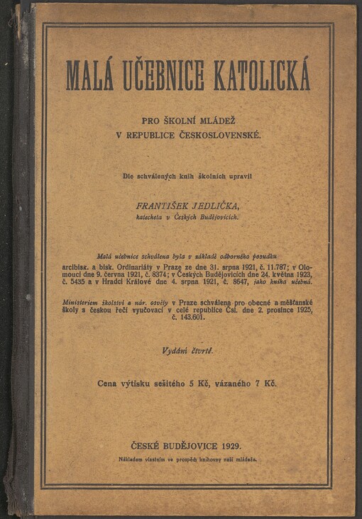 Malá učebnice katolická pro školní mládež v republice Československé