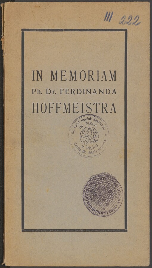 In memoriam Ph. Dr. Ferd. Hoffmeistra