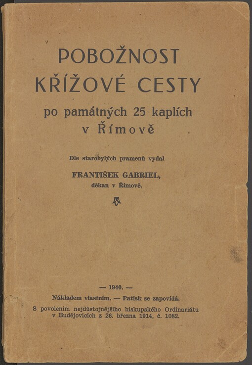 Pobožnost křížové cesty po památných 25 kaplích v Římově