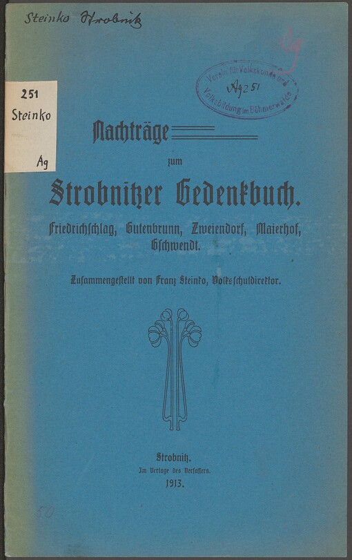 Nachträge zum Strobnitzer Gedenkbuch