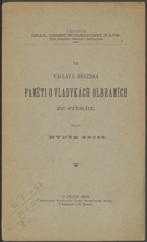 Václava Březana Paměti o vladykách Olbramích ze Štěkře. 7