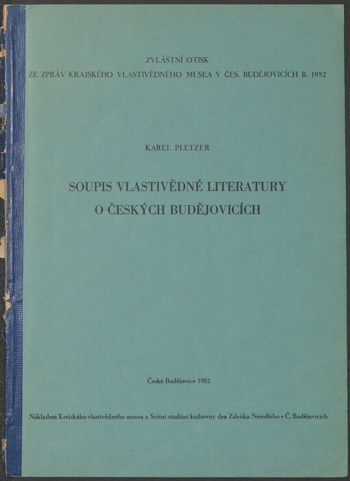 Soupis vlastivědné literatury o Českých Budějovicích