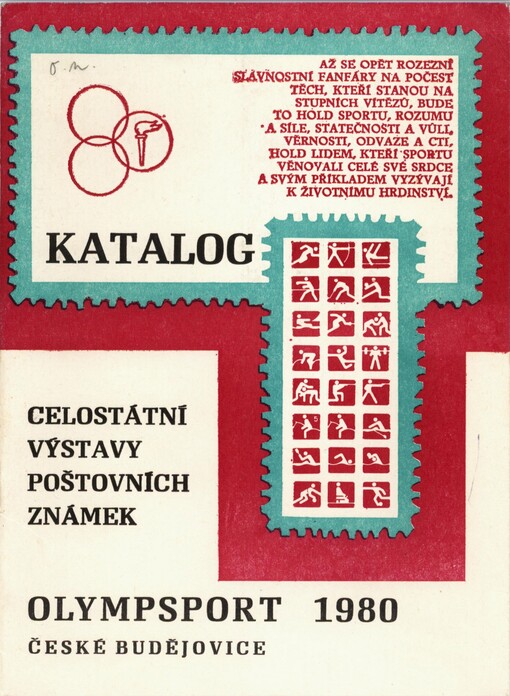 Katalog celostátní výstavy poštovních známek Olympsport, České Budějovice, 1980