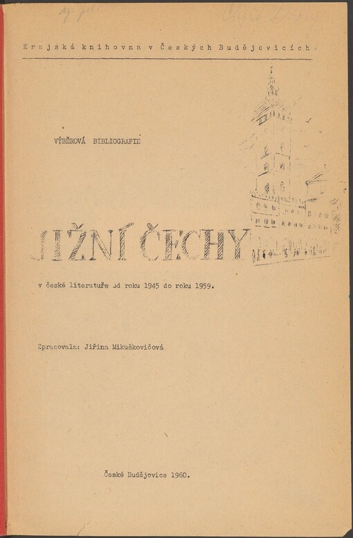 Jižní Čechy v české literatuře od roku 1945 do roku 1959: výběrová bibliografie