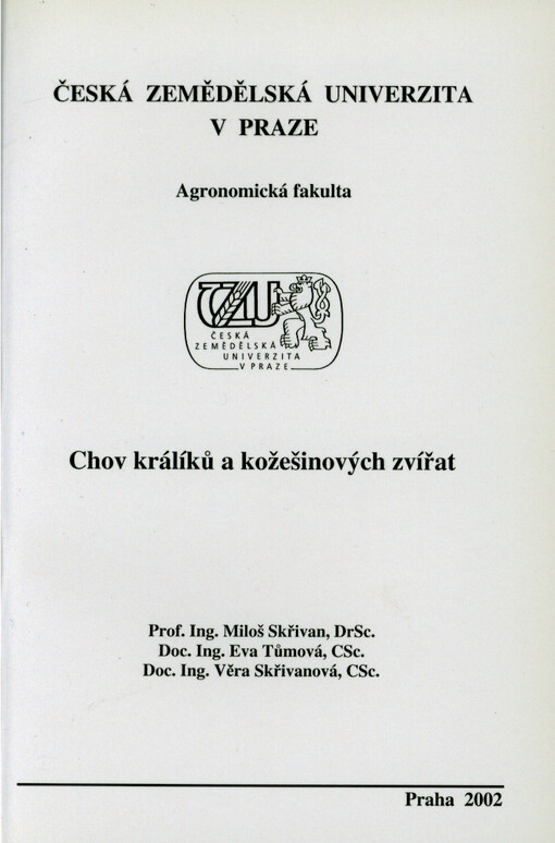 Chov králíků a kožešinových zvířat