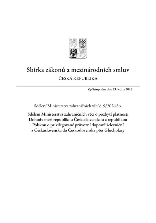 Sbírka zákonů a mezinárodních smluv : Česká republika