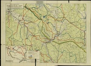Umgebungskarte von Eisenstein mit farbigen Wegbezeichnungen / unter Mitwirkung von Hans Michal gezeichnet von Franz Fuchs