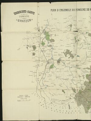 Übersichts-Karte der Domaine Gratzen - Přehledná mapa velkostatku Nových Hradů