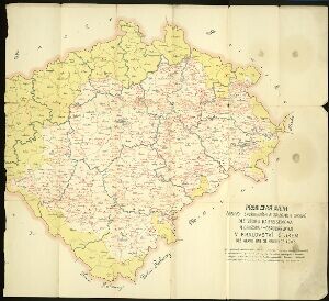 Přehledná mapa českých spořitelních a záložních spolků dle vzoru Raiffeisenova a družstev hospodářských v Království českém dle stavu dne 31. prosince 1905