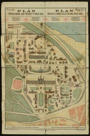 Plán Všeob. zemské jub. výstavy v Praze 1891 - Plan der allg. landes-ausstellung, Prag 1891