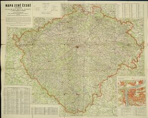 Mapa země České s plánem hlavního města Prahy