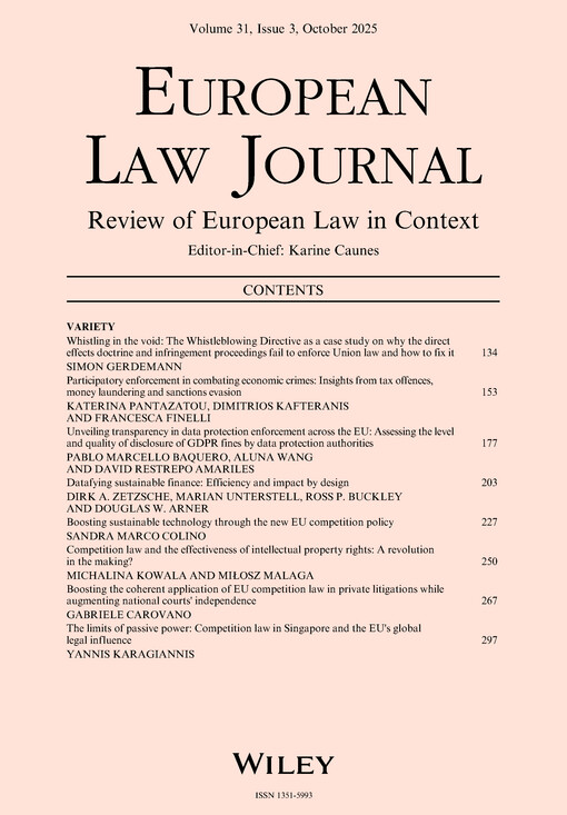 European law journal : review of European law in context
