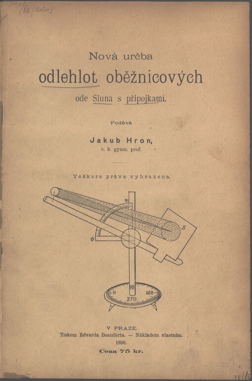 Nová určba odlehlot oběžnicových ode Sluna s přípojkami