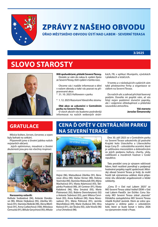 Zprávy z našeho obvodu